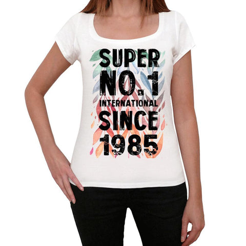 1985, Super No.1 Since 1985 Women's T-shirt White Birthday Gift 00505