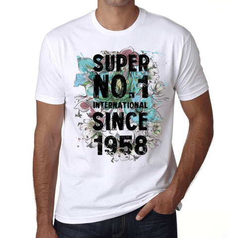 1958, Super No.1 Since 1958 Men's T-shirt White Birthday Gift 00507