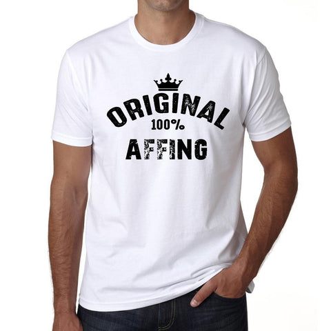 affing, 100% German city white, Men's Short Sleeve Rounded Neck T-shirt