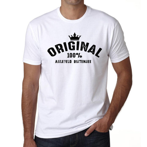 ahlefeld bistensee, 100% German city white, Men's Short Sleeve Rounded Neck T-shirt