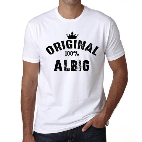 albig, 100% German city white, Men's Short Sleeve Rounded Neck T-shirt