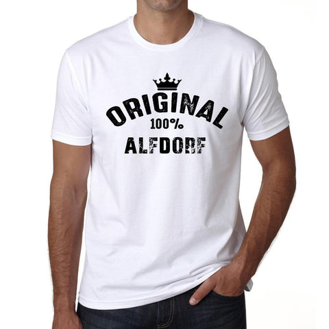 alfdorf, 100% German city white, Men's Short Sleeve Rounded Neck T-shirt