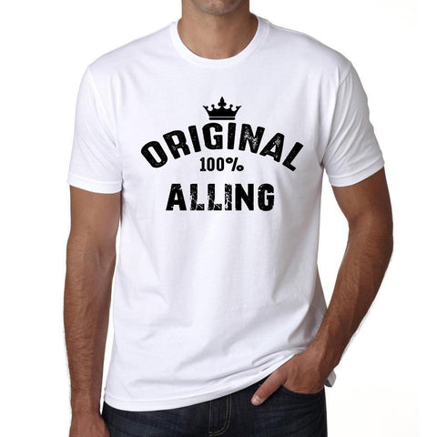 alling, 100% German city white, Men's Short Sleeve Rounded Neck T-shirt