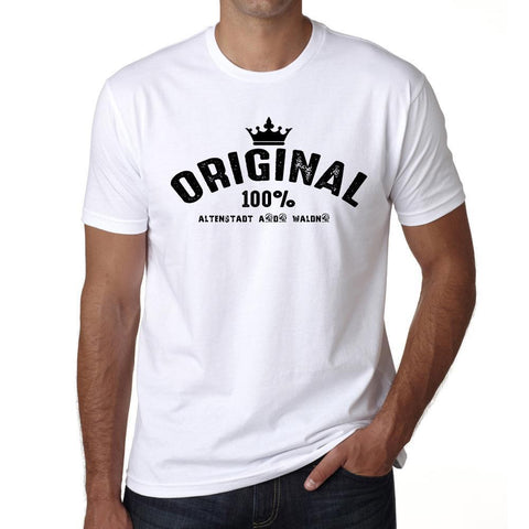 altenstadt a.d. waldn., 100% German city white, Men's Short Sleeve Rounded Neck T-shirt