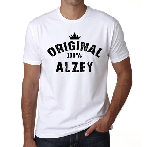 alzey, 100% German city white, Men's Short Sleeve Rounded Neck T-shirt