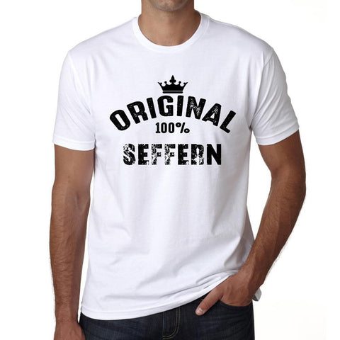 seffern, 100% German city white, Men's Short Sleeve Rounded Neck T-shirt