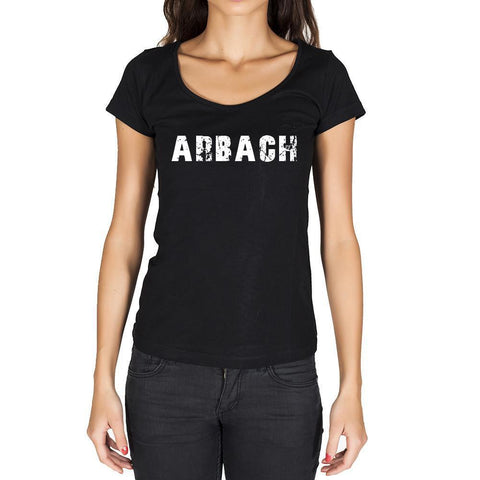 arbach, German Cities Black, Women's Short Sleeve Rounded Neck T-shirt