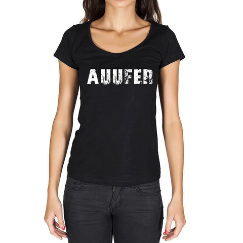 auufer, German Cities Black, Women's Short Sleeve Rounded Neck T-shirt