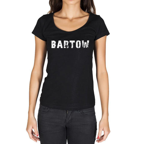 bartow, German Cities Black, Women's Short Sleeve Rounded Neck T-shirt