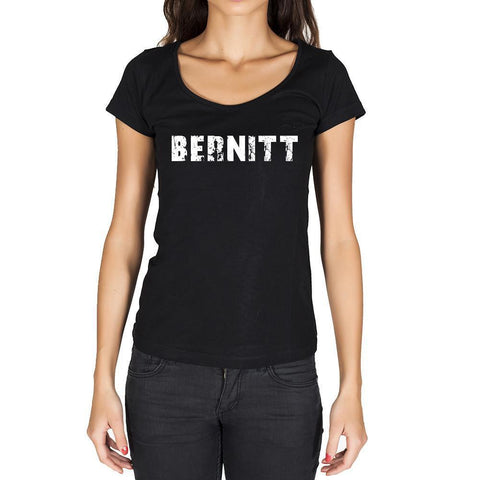 bernitt, German Cities Black, Women's Short Sleeve Rounded Neck T-shirt