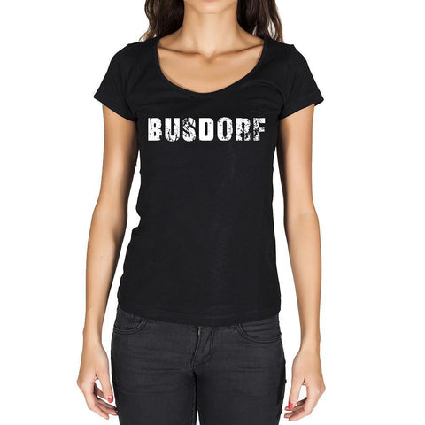 busdorf, German Cities Black, Women's Short Sleeve Rounded Neck T-shirt