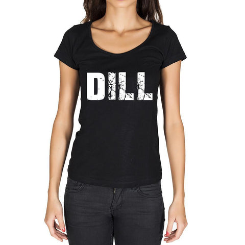 dill, German Cities Black, Women's Short Sleeve Rounded Neck T-shirt