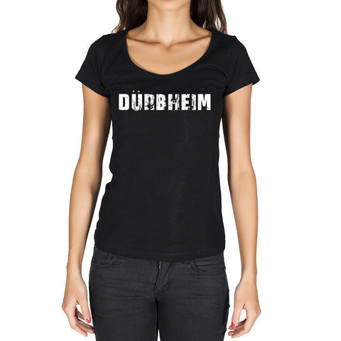 dürbheim, German Cities Black, Women's Short Sleeve Rounded Neck T-shirt