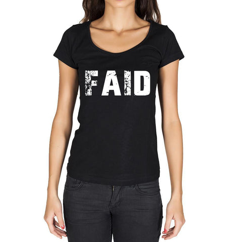 faid, German Cities Black, Women's Short Sleeve Rounded Neck T-shirt