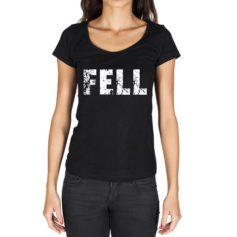fell, German Cities Black, Women's Short Sleeve Rounded Neck T-shirt