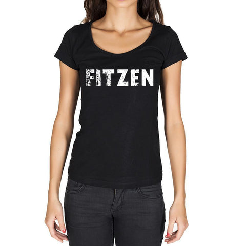 fitzen, German Cities Black, Women's Short Sleeve Rounded Neck T-shirt