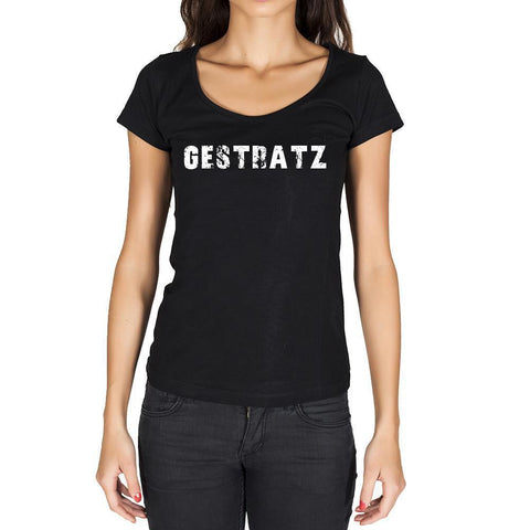 gestratz, German Cities Black, Women's Short Sleeve Rounded Neck T-shirt