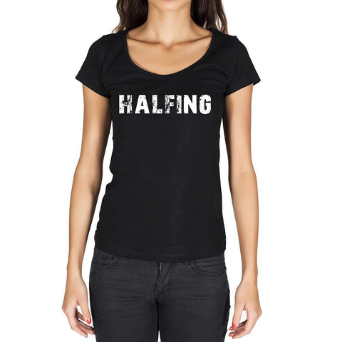 halfing, German Cities Black, Women's Short Sleeve Rounded Neck T-shirt