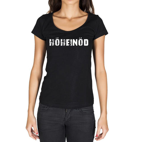 höheinöd, German Cities Black, Women's Short Sleeve Rounded Neck T-shirt
