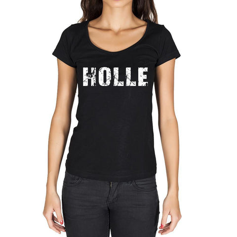 holle, German Cities Black, Women's Short Sleeve Rounded Neck T-shirt