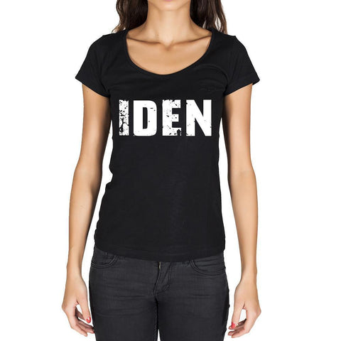 iden, German Cities Black, Women's Short Sleeve Rounded Neck T-shirt