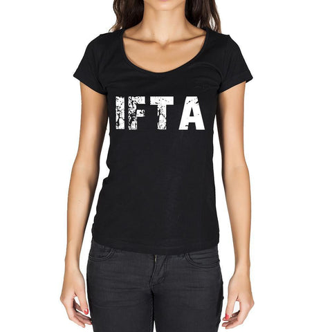 ifta, German Cities Black, Women's Short Sleeve Rounded Neck T-shirt