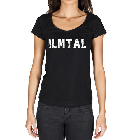 ilmtal, German Cities Black, Women's Short Sleeve Rounded Neck T-shirt