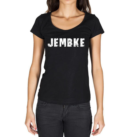 jembke, German Cities Black, Women's Short Sleeve Rounded Neck T-shirt