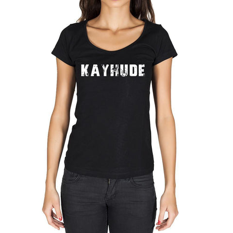 kayhude, German Cities Black, Women's Short Sleeve Rounded Neck T-shirt