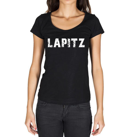 lapitz, German Cities Black, Women's Short Sleeve Rounded Neck T-shirt