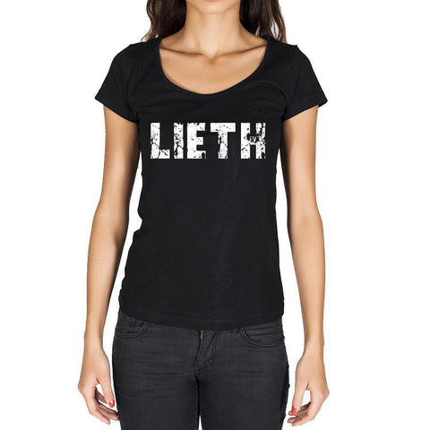 lieth, German Cities Black, Women's Short Sleeve Rounded Neck T-shirt