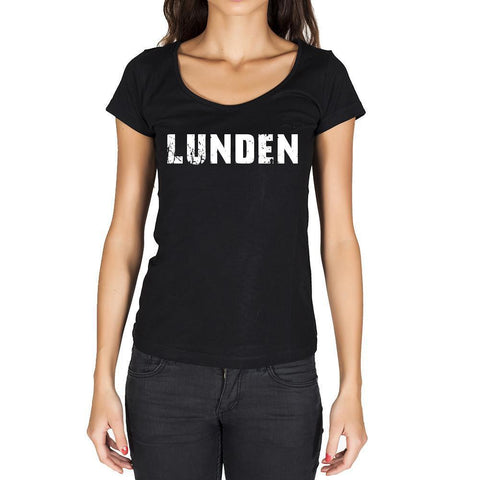lunden, German Cities Black, Women's Short Sleeve Rounded Neck T-shirt