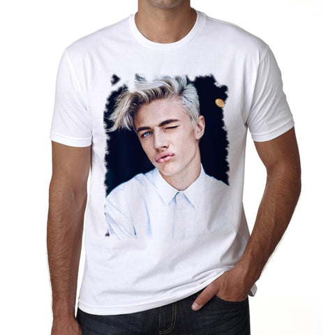 Lucky Blue Smith Kiss Men's T-shirt White Birthday Gift 00515