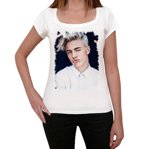 Lucky Blue Smith Kiss Women's T-shirt White Birthday Gift 00514