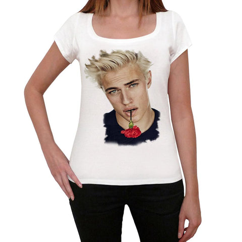 Lucky Blue Smith Flower Women's T-shirt White Birthday Gift 00514