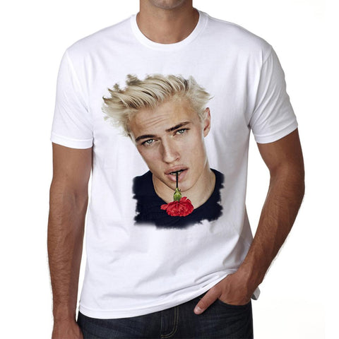 Lucky Blue Smith Flower Men's T-shirt White Birthday Gift 00515